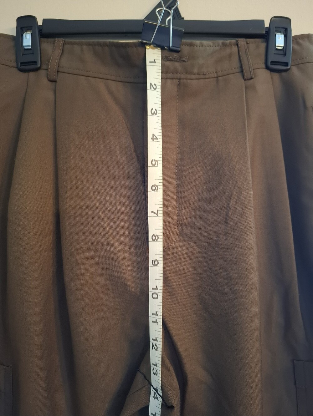 ZARA Women's Chocolate Brown High Waisted Wide Leg Cargo Casual Dress Pants - Picture 6 of 10